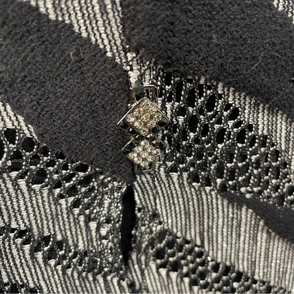 Vintage Joseph Ribkoff Couture Silver & Black Sparkle Striped Aline Evening Gown - Picture 13 of 16